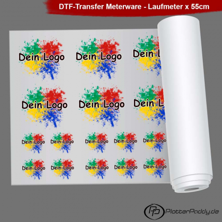 DTF-Transferfolie Meterware (bedruckbarer Bereich 99xcm x 54cm) ab 5m